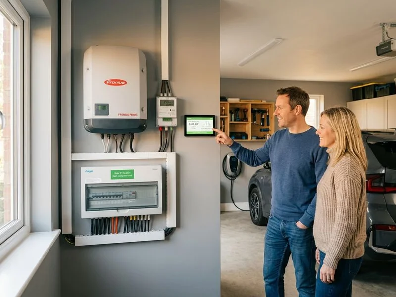 Inverter and consumer unit installed by Ecowise Grants4Homes